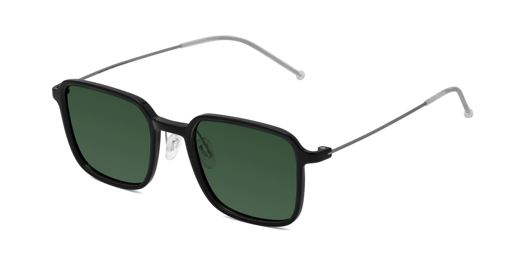 Angle of Pompey in Black with Green Tinted Lenses