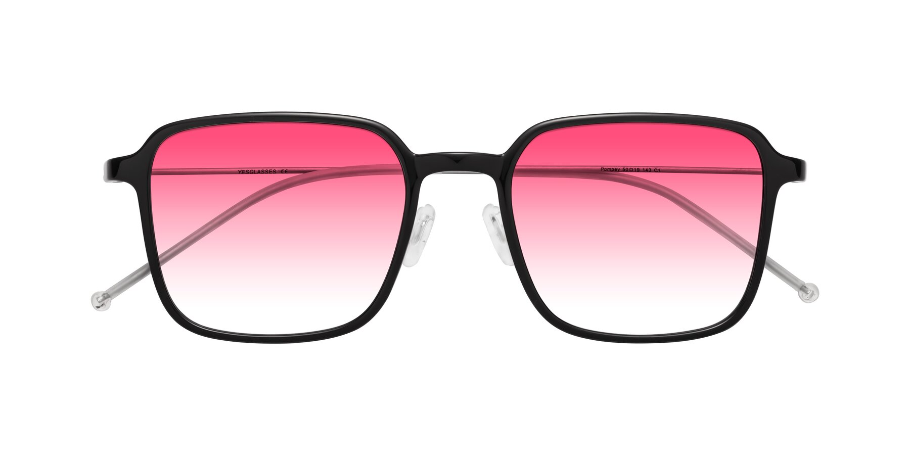 Folded Front of Pompey in Black with Pink Gradient Lenses