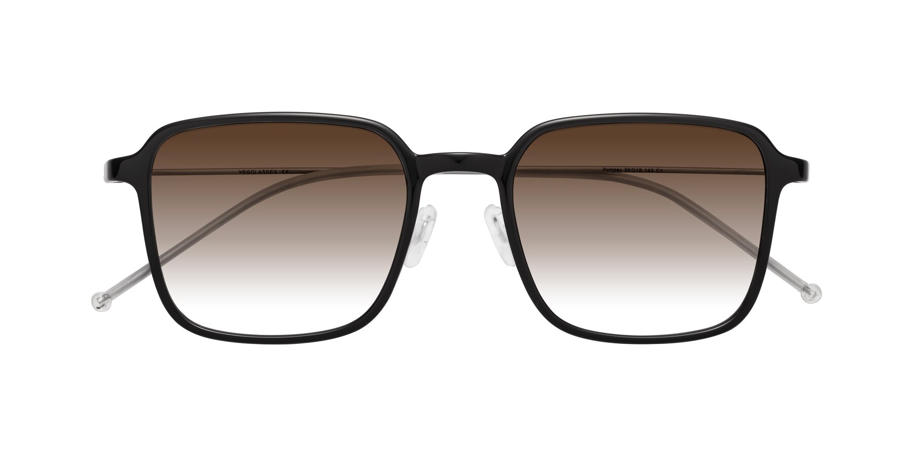 Folded Front of Pompey in Black with Brown Gradient Lenses