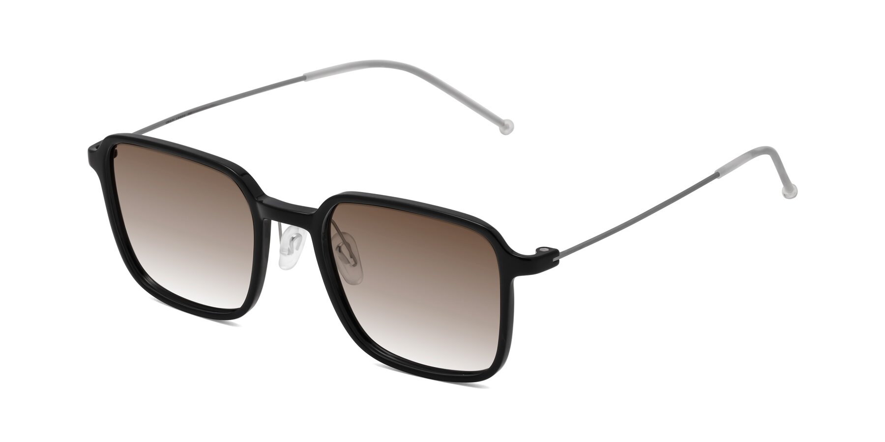 Angle of Pompey in Black with Brown Gradient Lenses