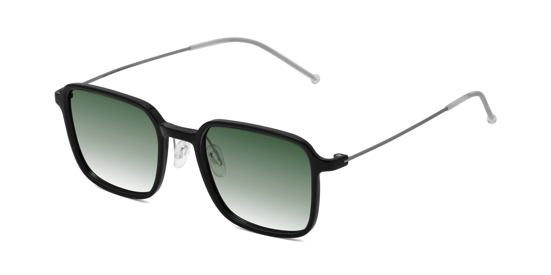 Angle of Pompey in Black with Green Gradient Lenses