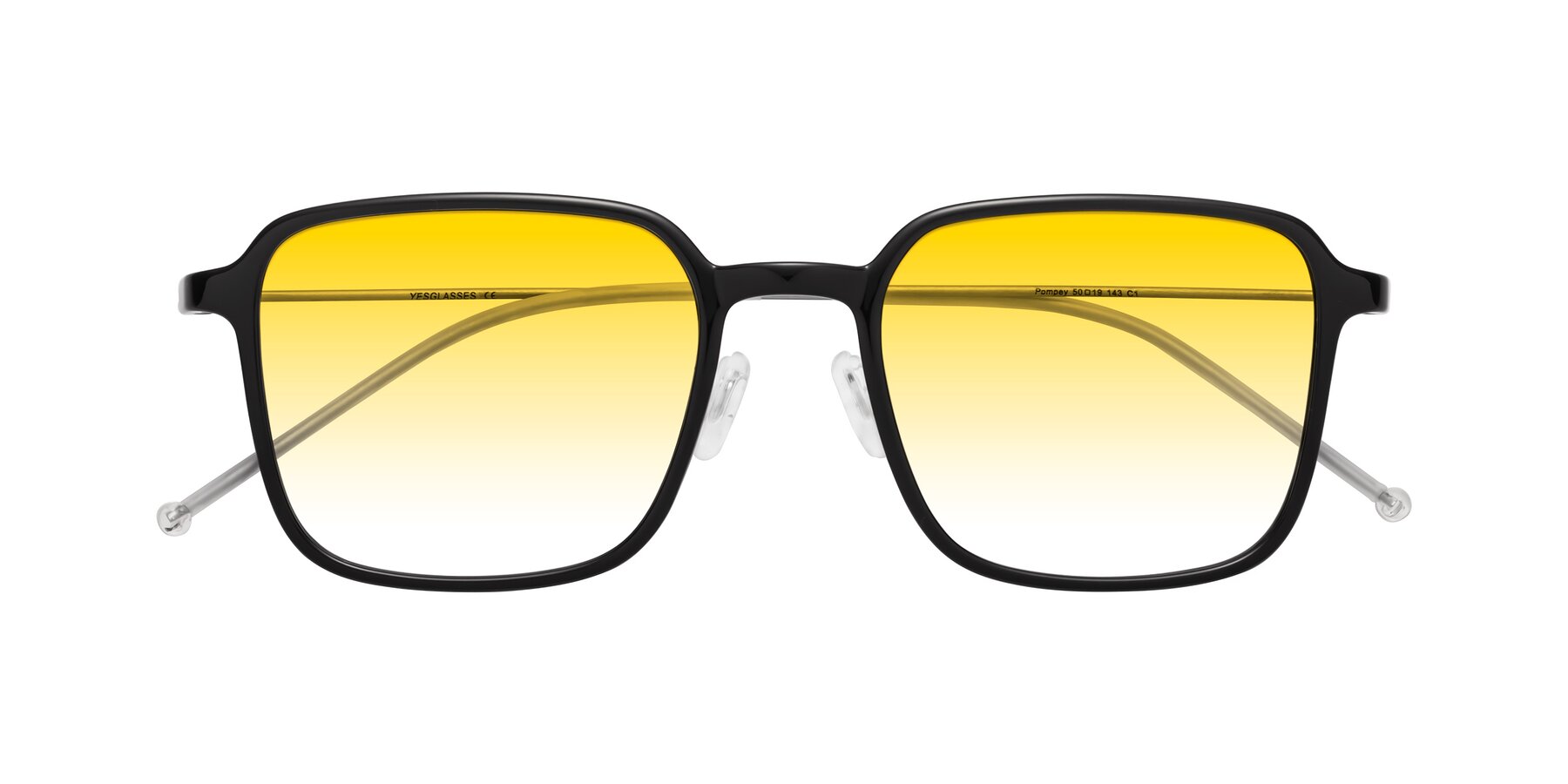 Folded Front of Pompey in Black with Yellow Gradient Lenses