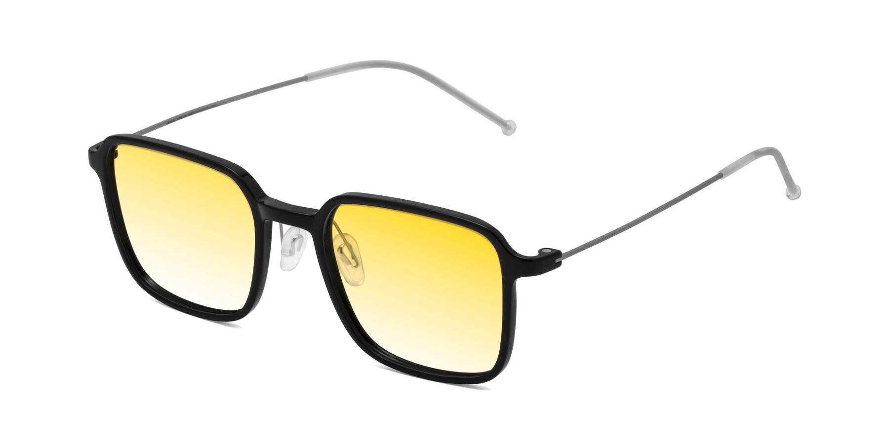 Angle of Pompey in Black with Yellow Gradient Lenses