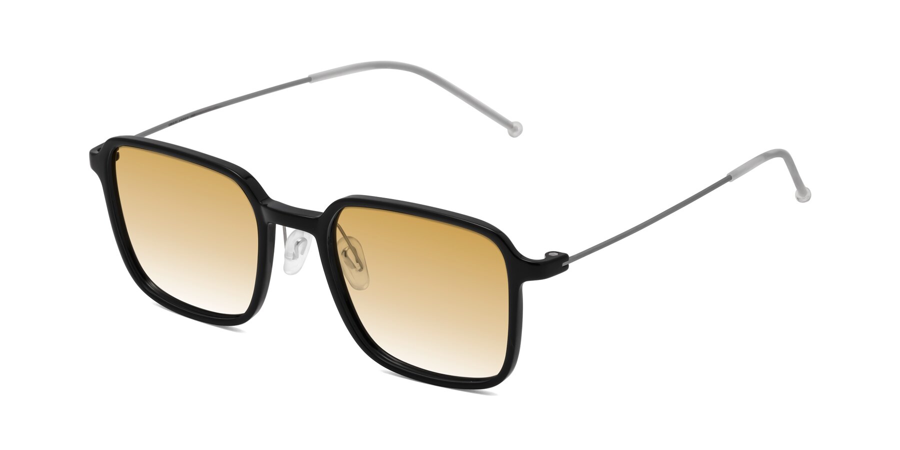 Angle of Pompey in Black with Champagne Gradient Lenses