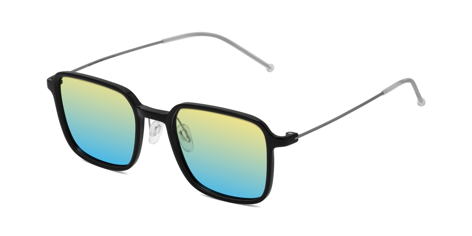 Angle of Pompey in Black with Yellow / Blue Gradient Lenses