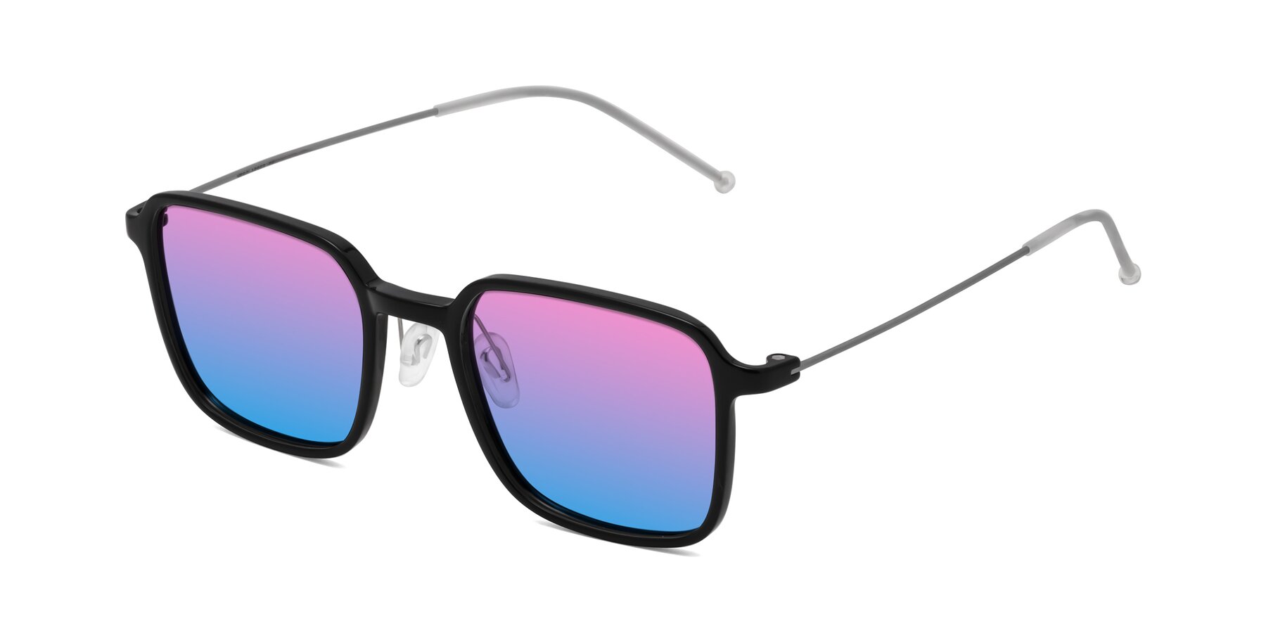 Angle of Pompey in Black with Pink / Blue Gradient Lenses