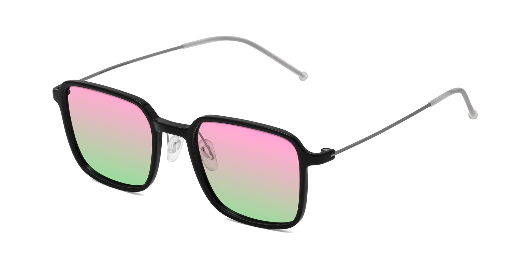 Angle of Pompey in Black with Pink / Green Gradient Lenses