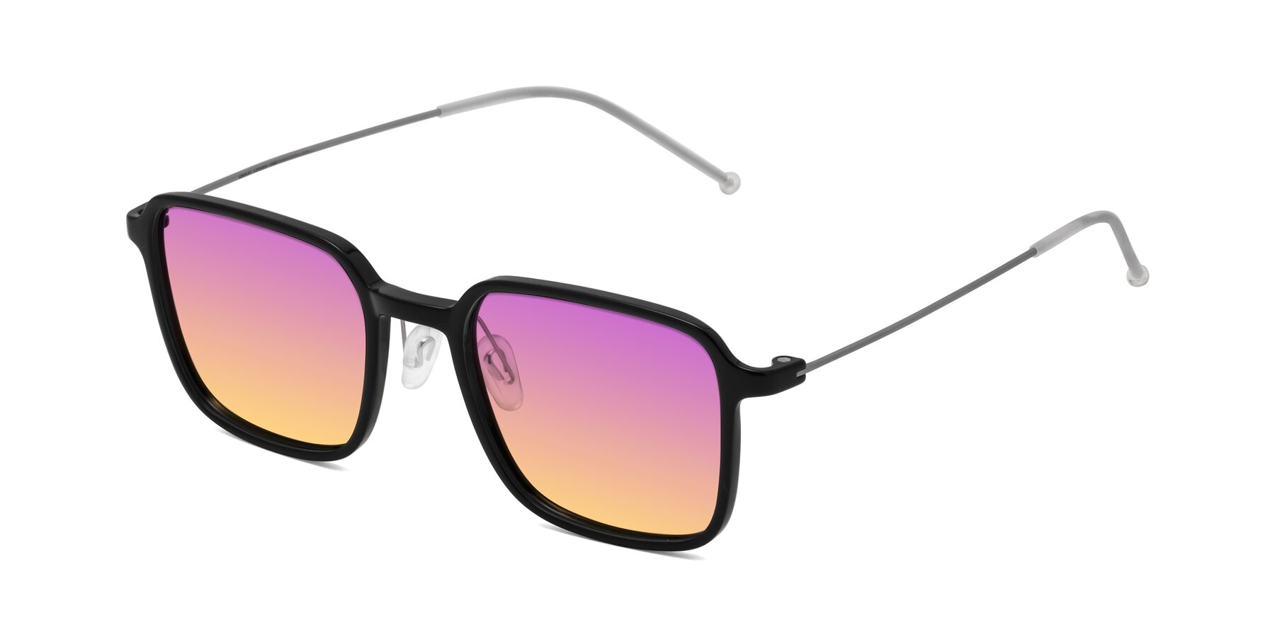 Angle of Pompey in Black with Purple / Yellow Gradient Lenses