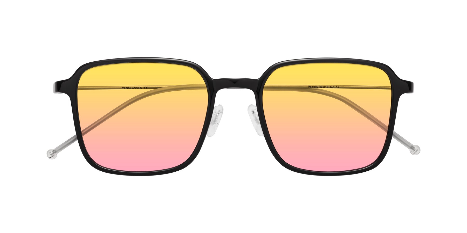 Folded Front of Pompey in Black with Yellow / Pink Gradient Lenses