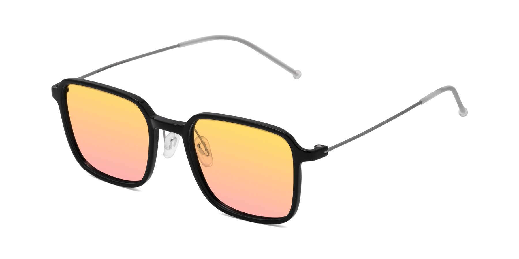 Angle of Pompey in Black with Yellow / Pink Gradient Lenses