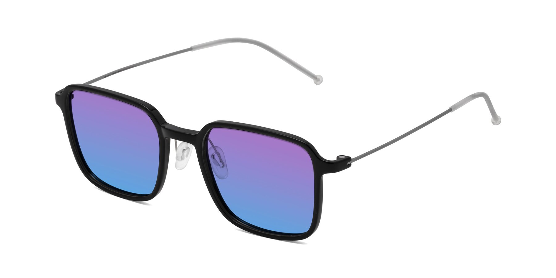 Angle of Pompey in Black with Purple / Blue Gradient Lenses