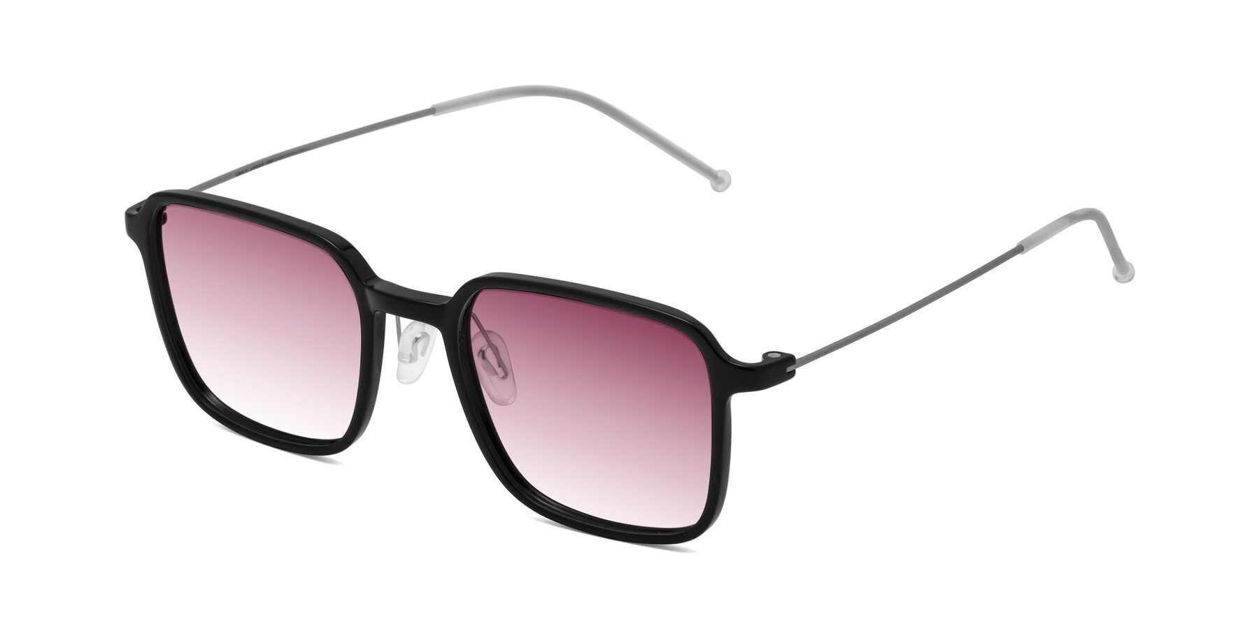 Angle of Pompey in Black with Wine Gradient Lenses