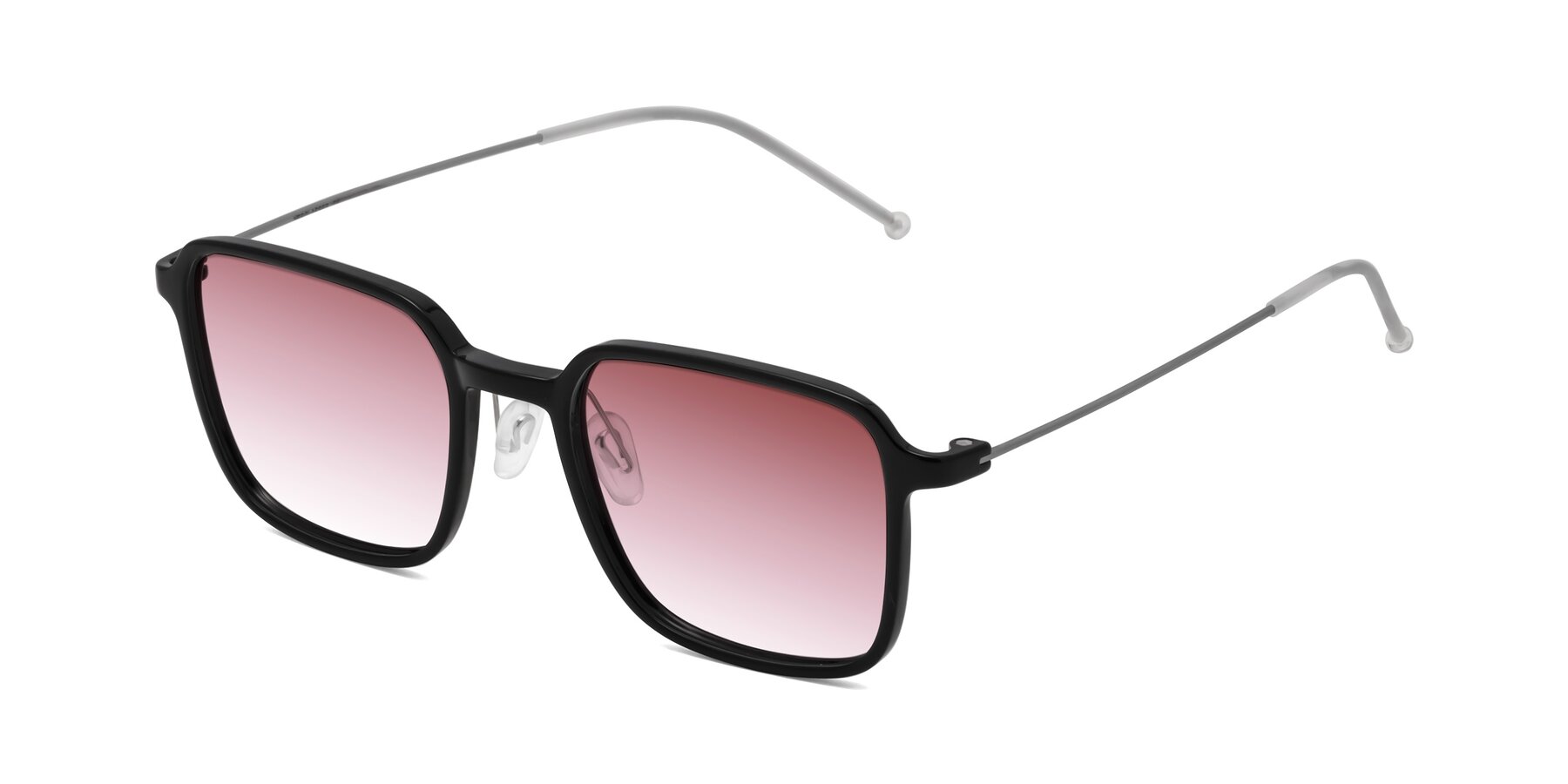 Angle of Pompey in Black with Garnet Gradient Lenses