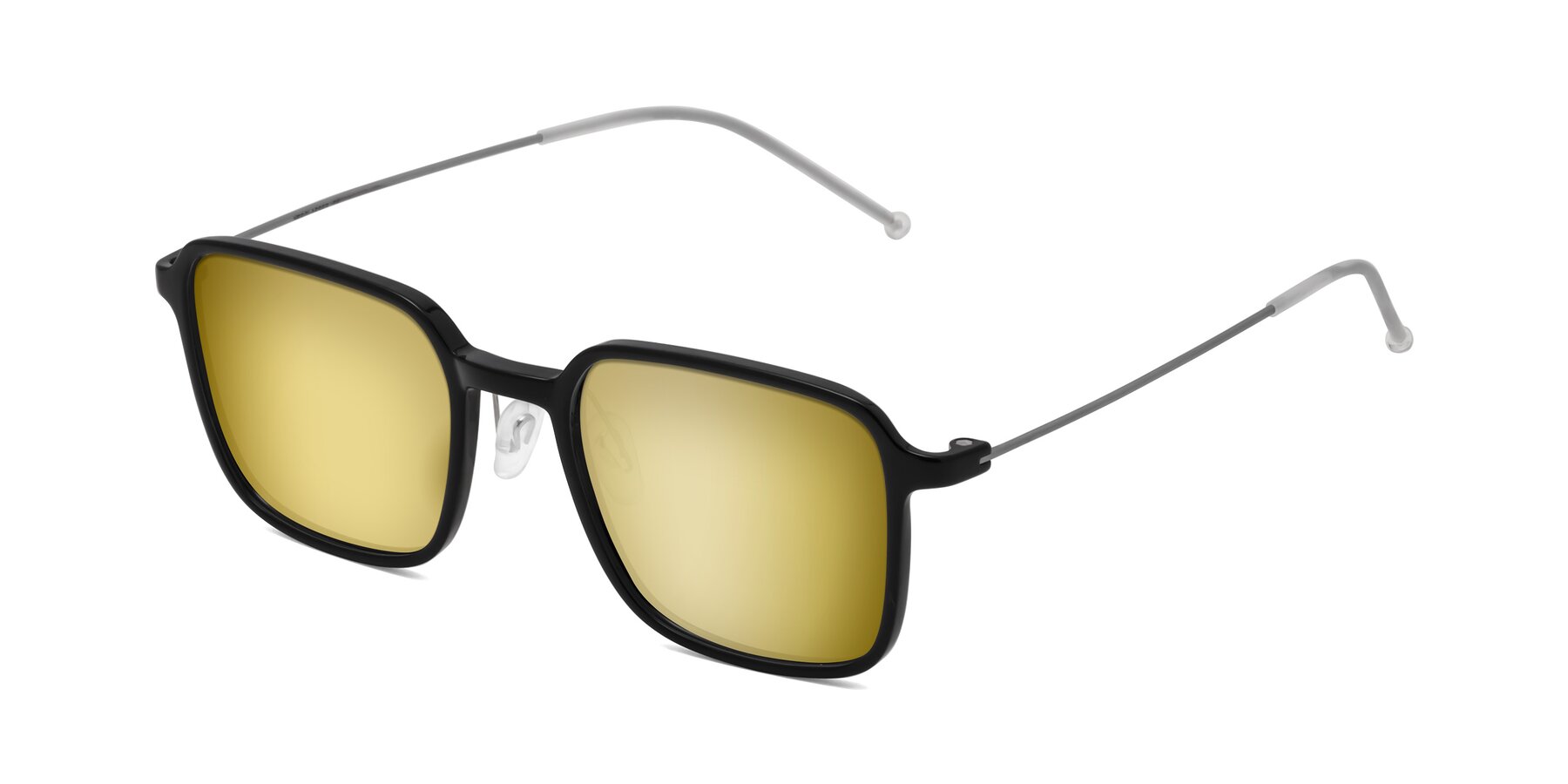 Angle of Pompey in Black with Gold Mirrored Lenses