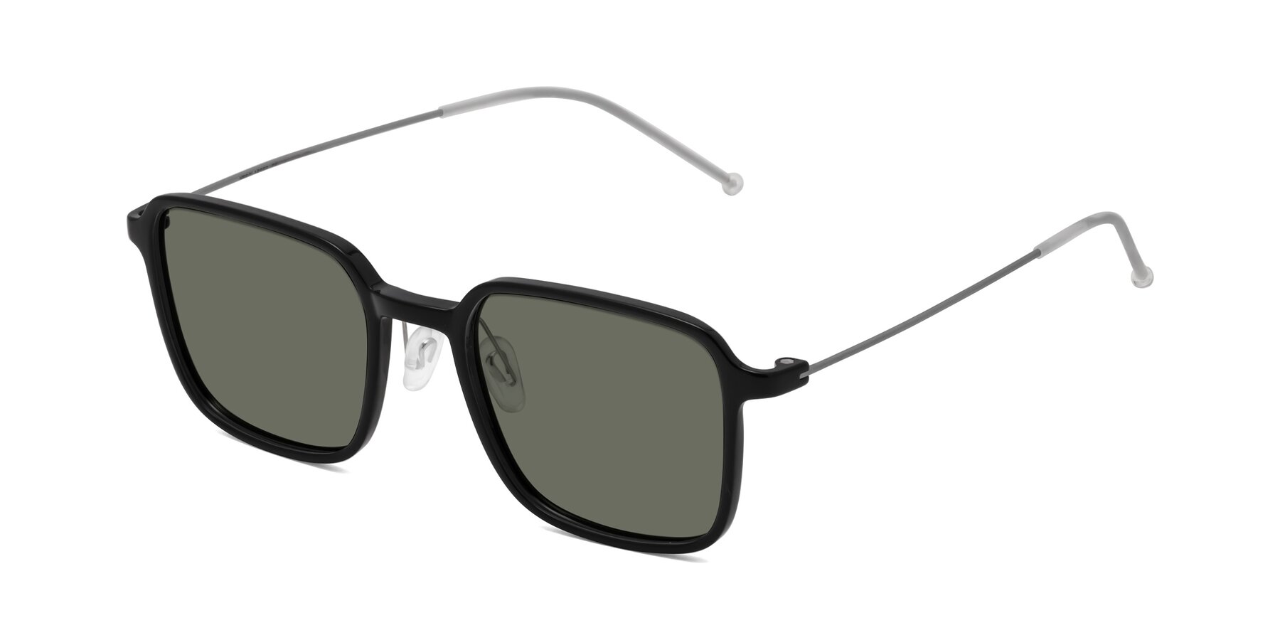 Angle of Pompey in Black with Gray Polarized Lenses
