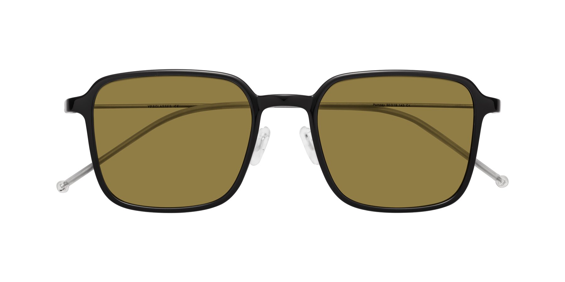 Folded Front of Pompey in Black with Brown Polarized Lenses