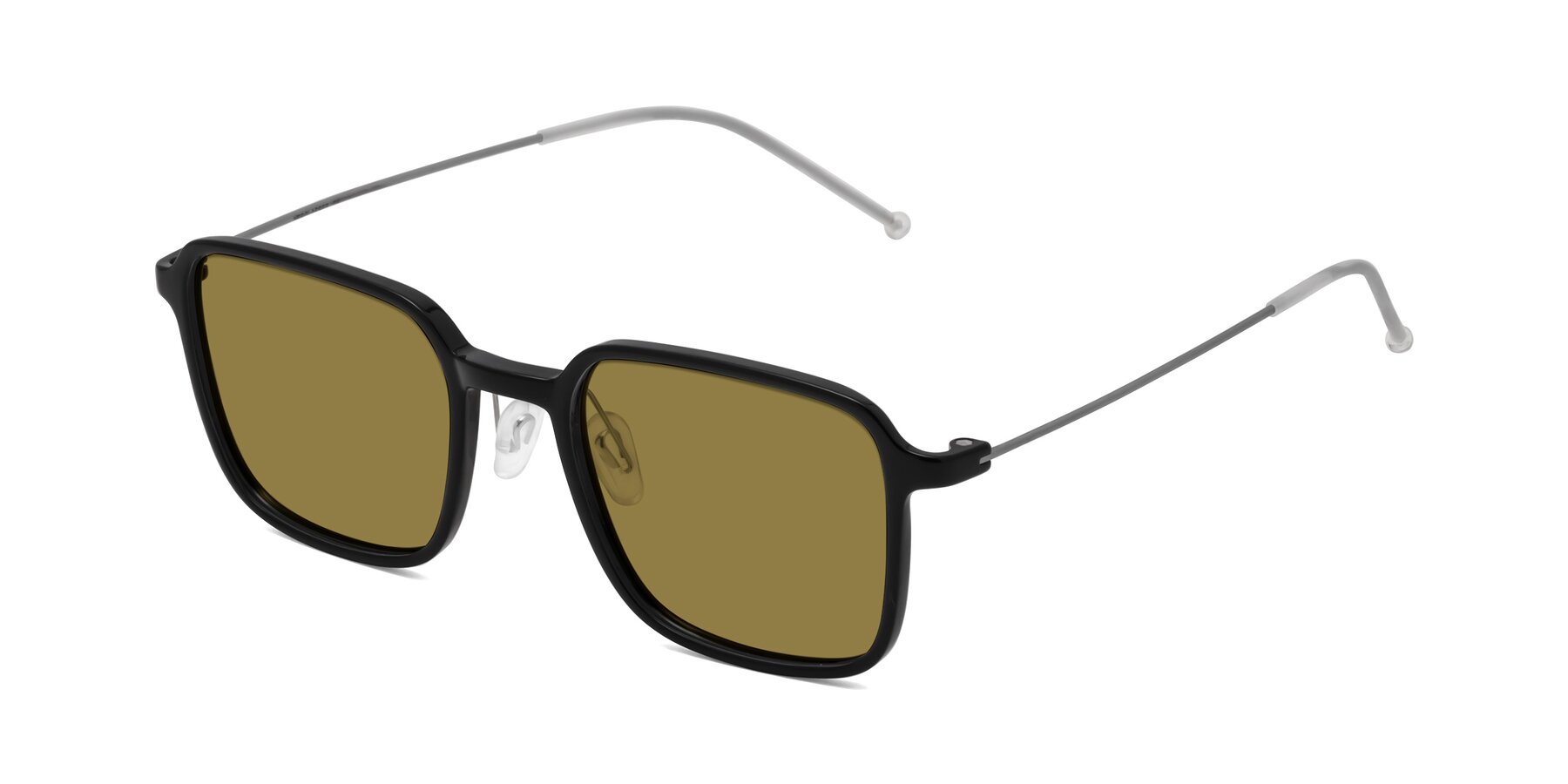 Angle of Pompey in Black with Brown Polarized Lenses