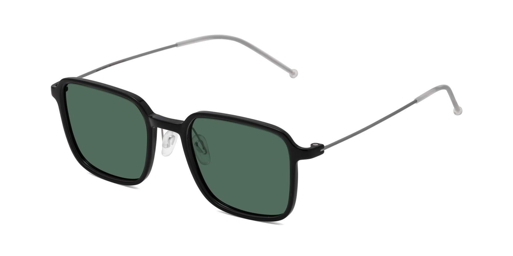 Angle of Pompey in Black with Green Polarized Lenses