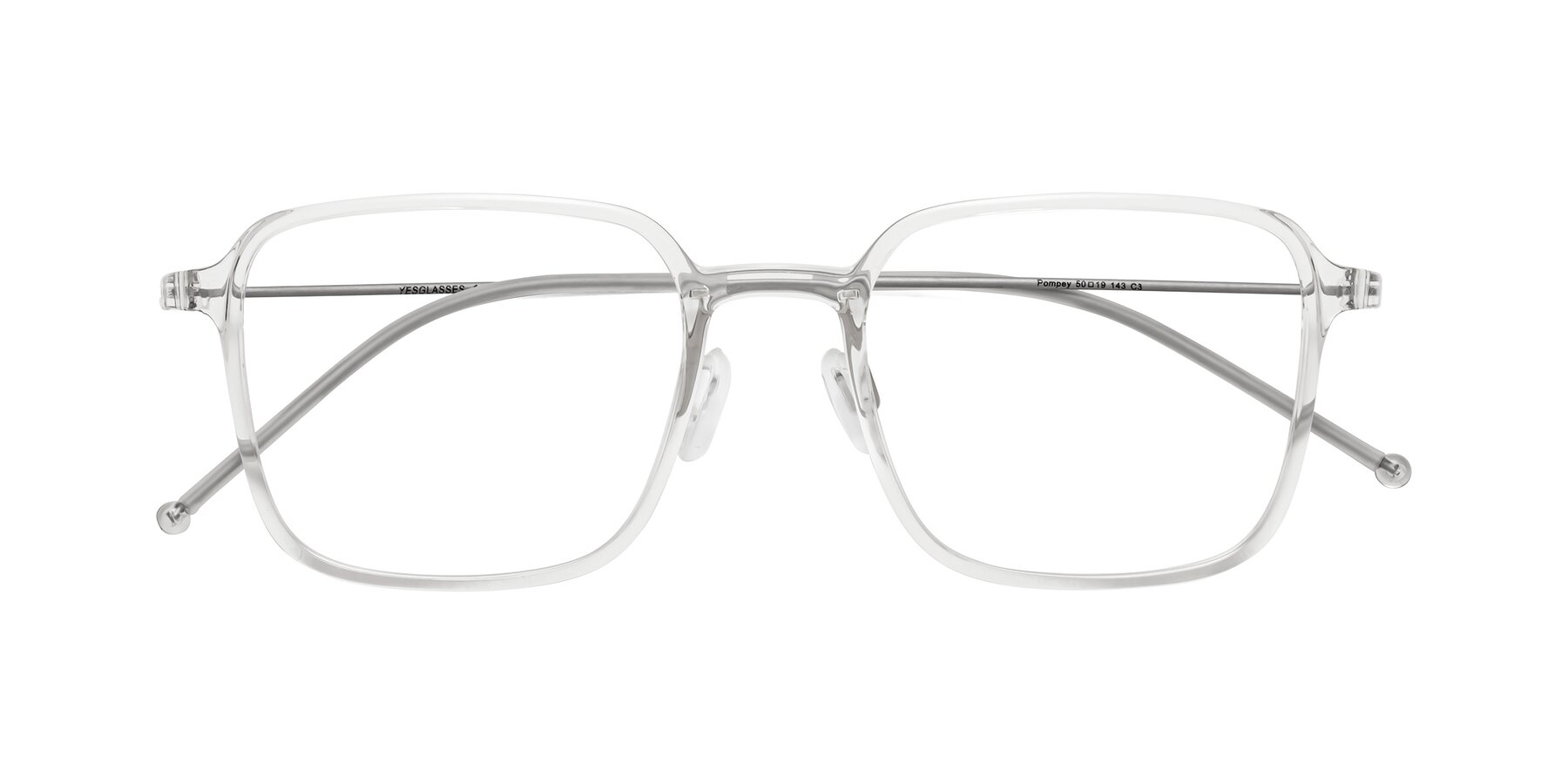 Folded Front of Pompey in Clear with Clear Eyeglass Lenses