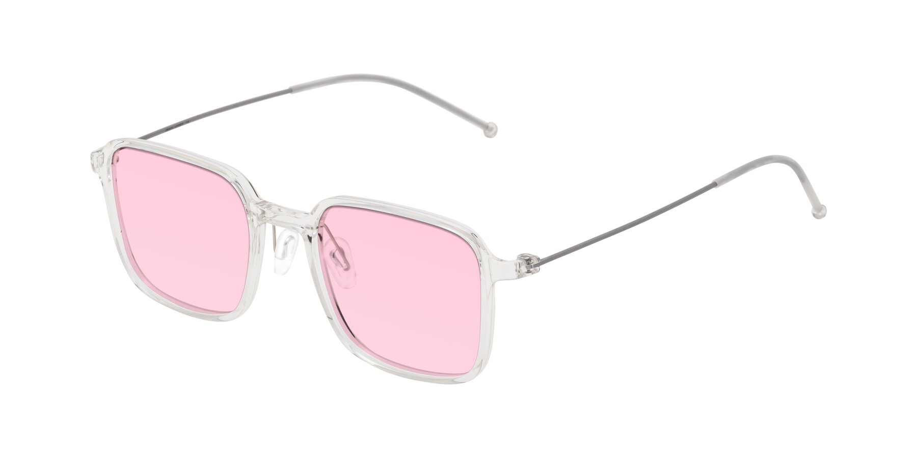 Angle of Pompey in Clear with Light Pink Tinted Lenses