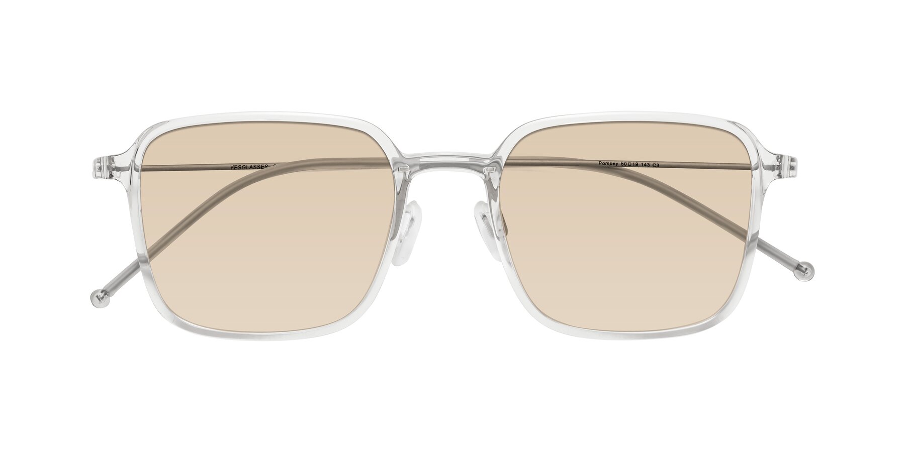 Folded Front of Pompey in Clear with Light Brown Tinted Lenses