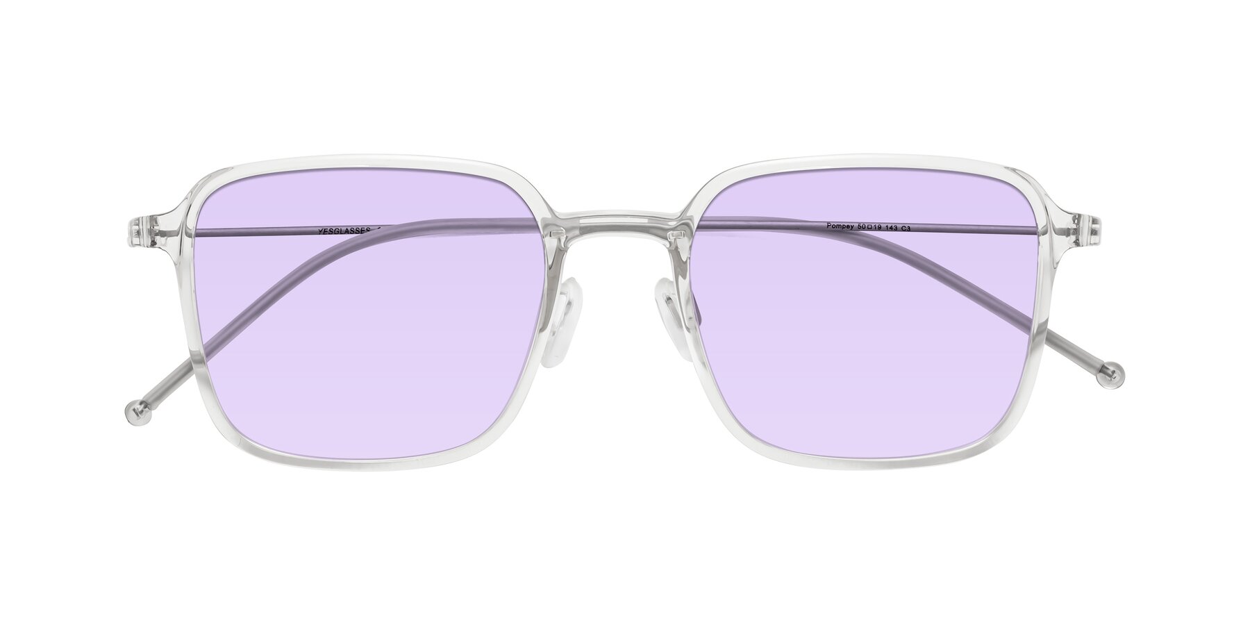 Folded Front of Pompey in Clear with Light Purple Tinted Lenses