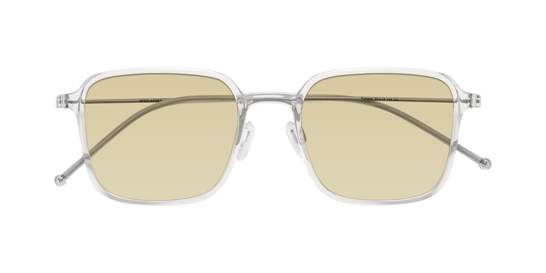 Folded Front of Pompey in Clear with Light Champagne Tinted Lenses