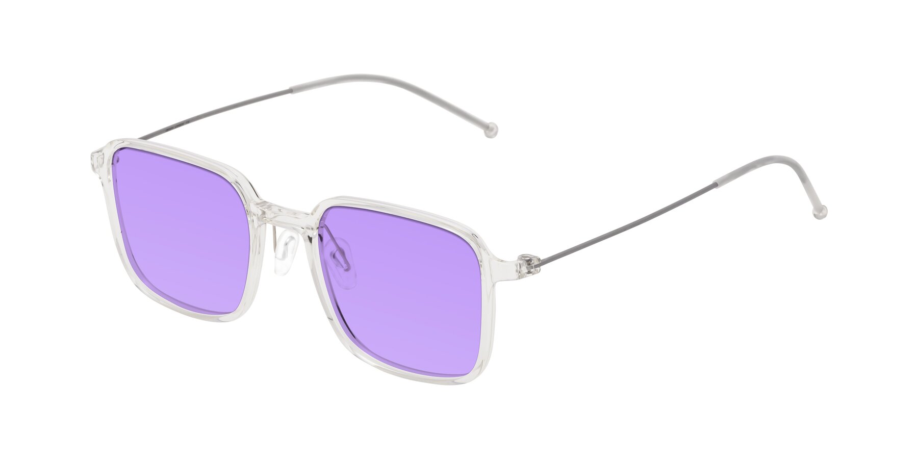 Angle of Pompey in Clear with Medium Purple Tinted Lenses