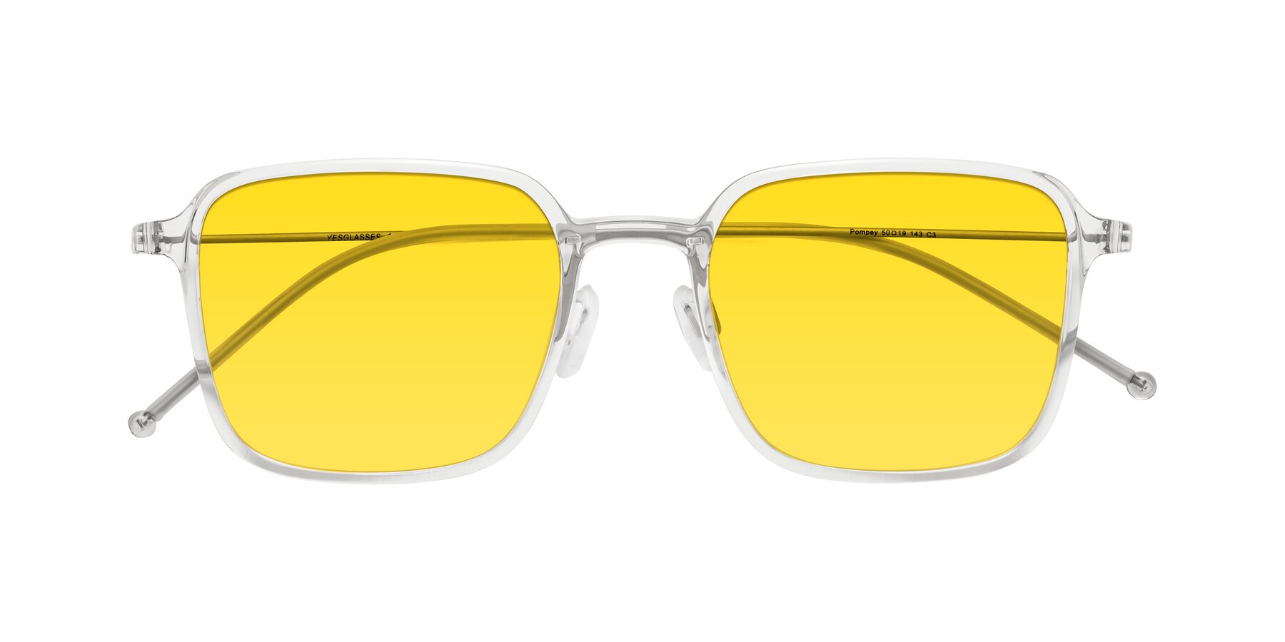 Folded Front of Pompey in Clear with Yellow Tinted Lenses