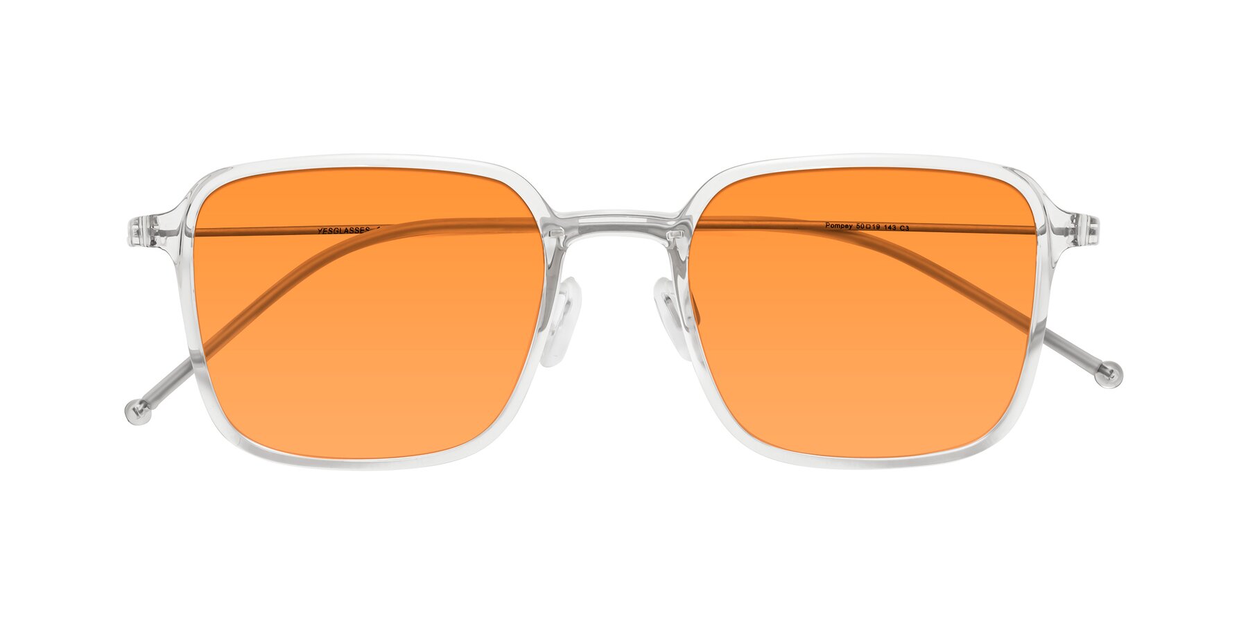 Folded Front of Pompey in Clear with Orange Tinted Lenses