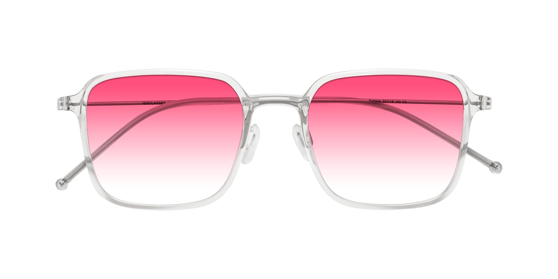 Folded Front of Pompey in Clear with Pink Gradient Lenses