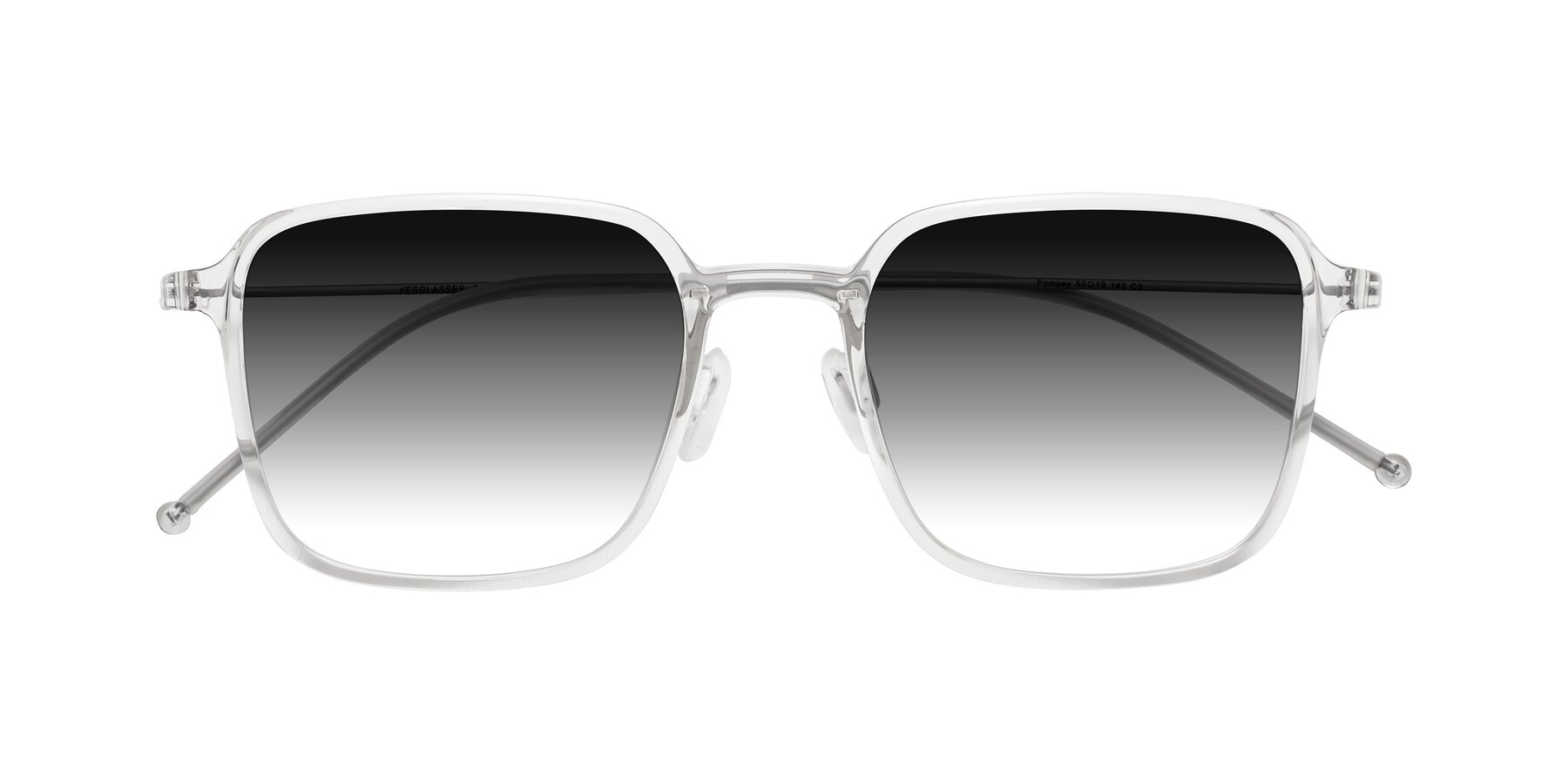 Folded Front of Pompey in Clear with Gray Gradient Lenses