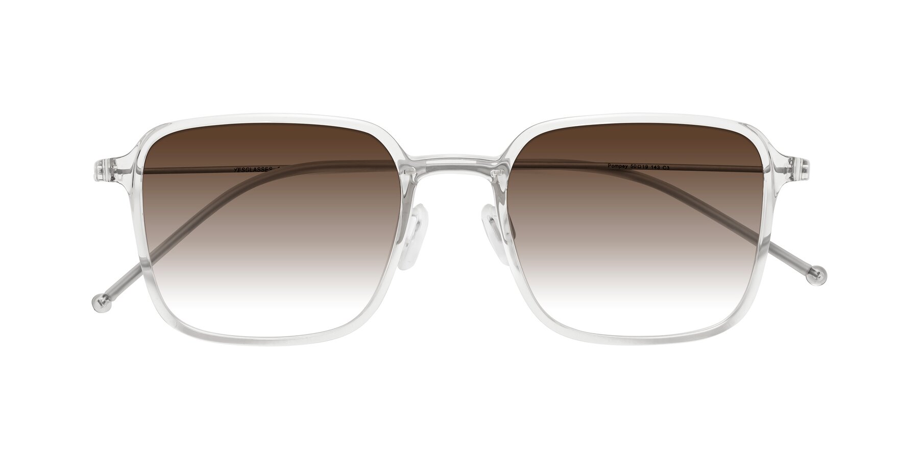 Folded Front of Pompey in Clear with Brown Gradient Lenses