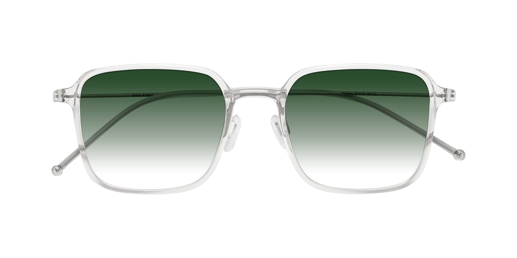 Folded Front of Pompey in Clear with Green Gradient Lenses