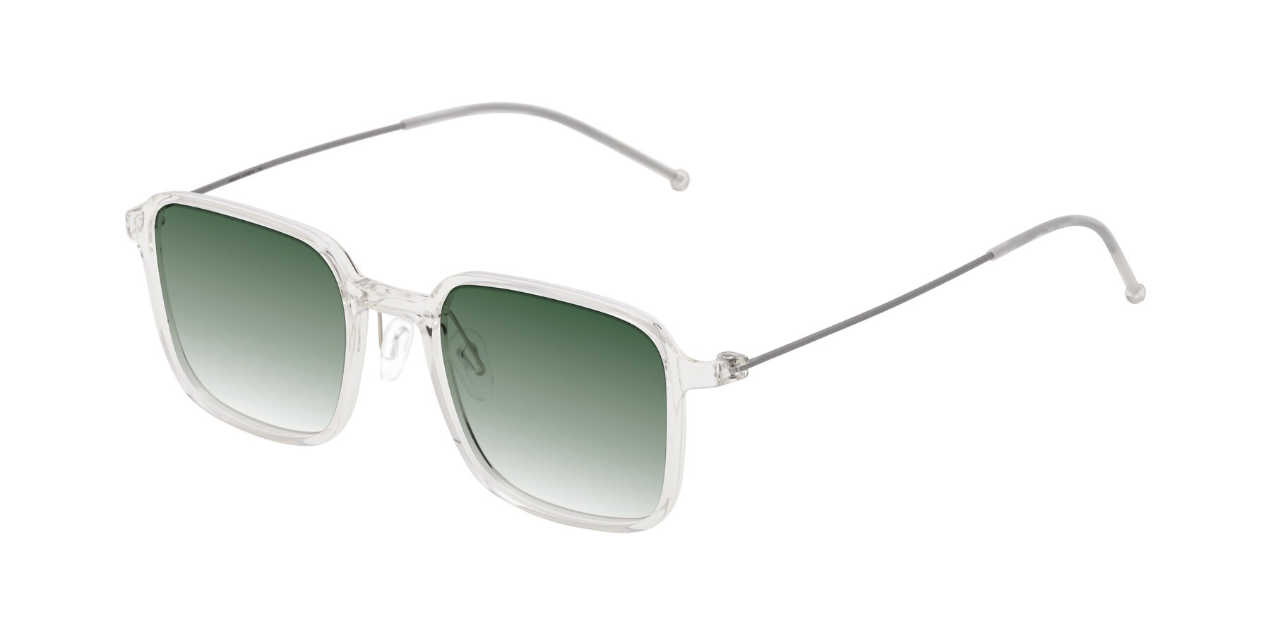 Angle of Pompey in Clear with Green Gradient Lenses