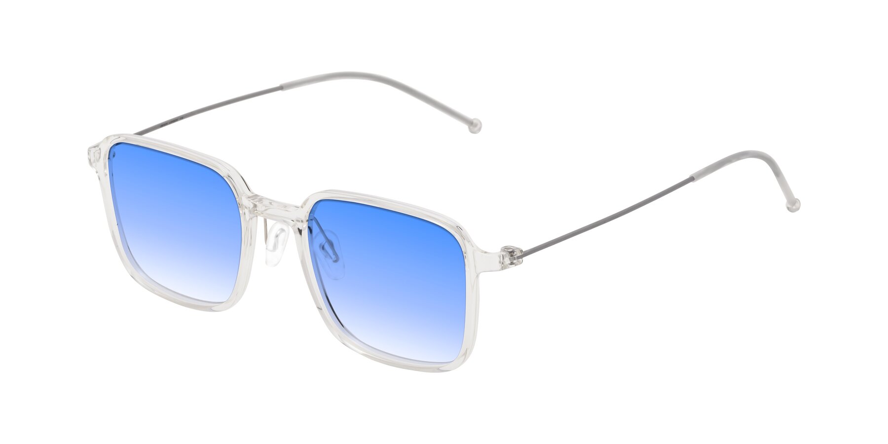 Angle of Pompey in Clear with Blue Gradient Lenses