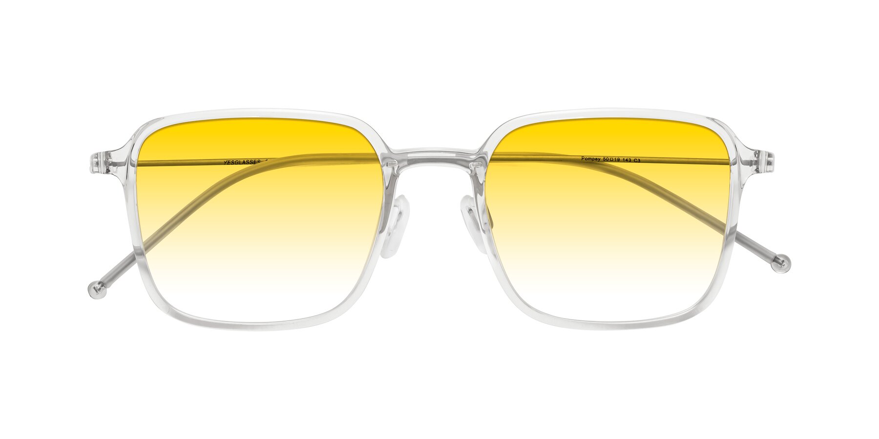 Folded Front of Pompey in Clear with Yellow Gradient Lenses