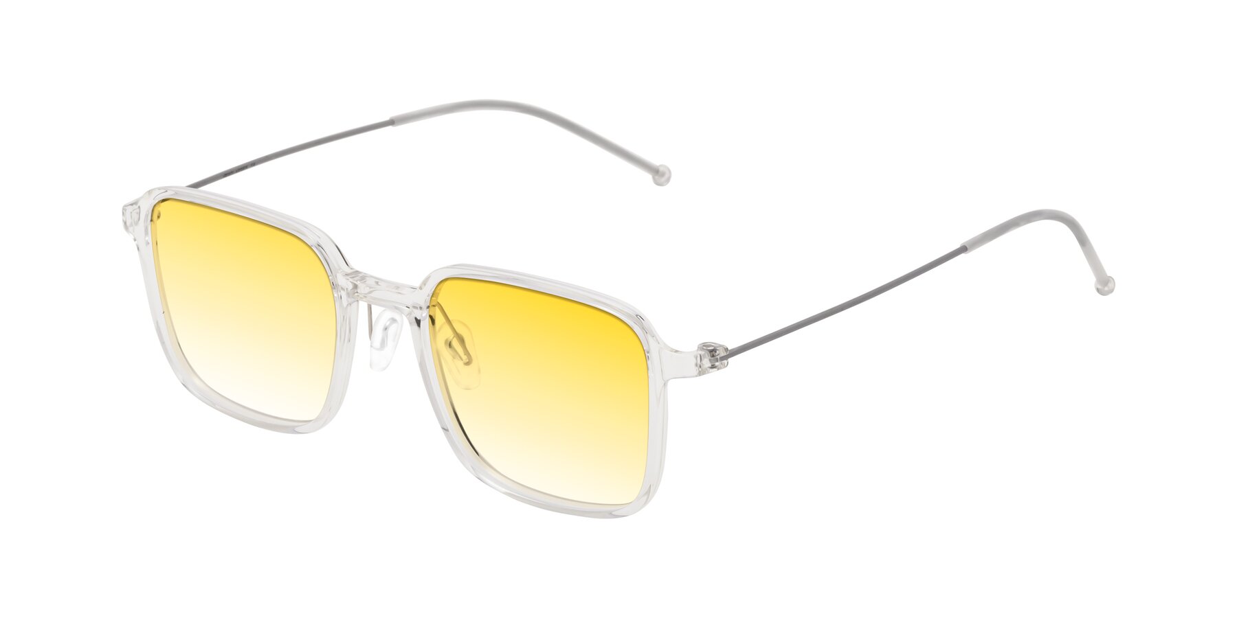 Angle of Pompey in Clear with Yellow Gradient Lenses