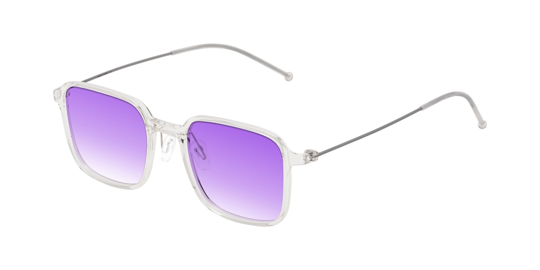 Angle of Pompey in Clear with Purple Gradient Lenses