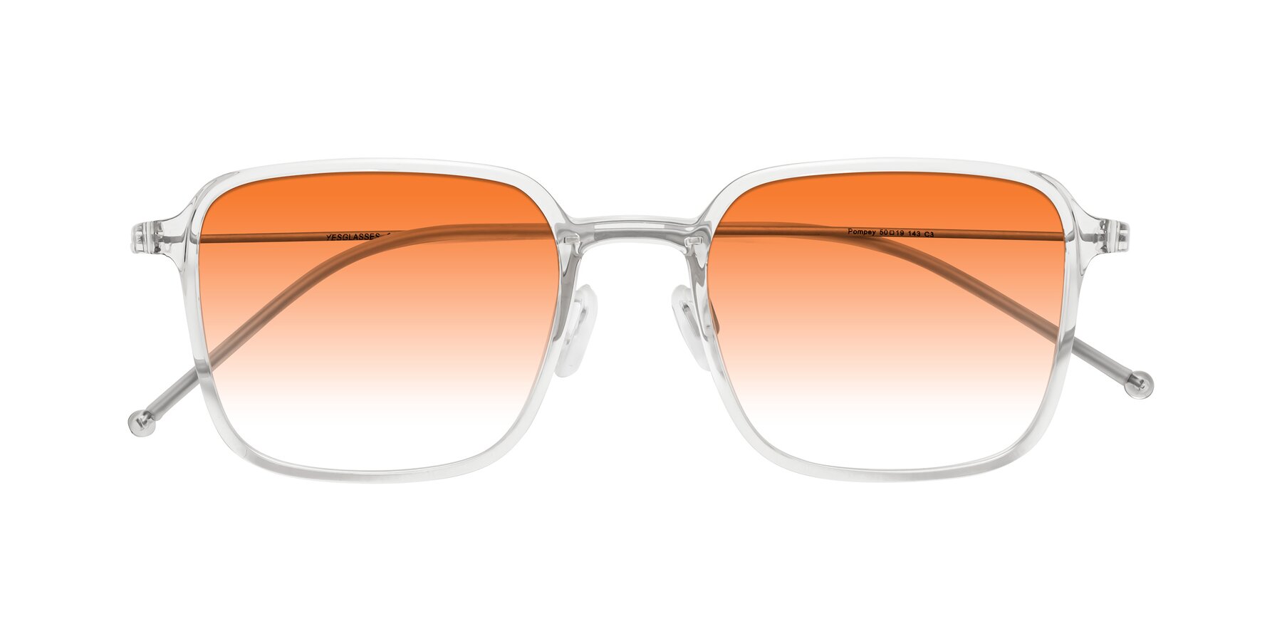 Folded Front of Pompey in Clear with Orange Gradient Lenses