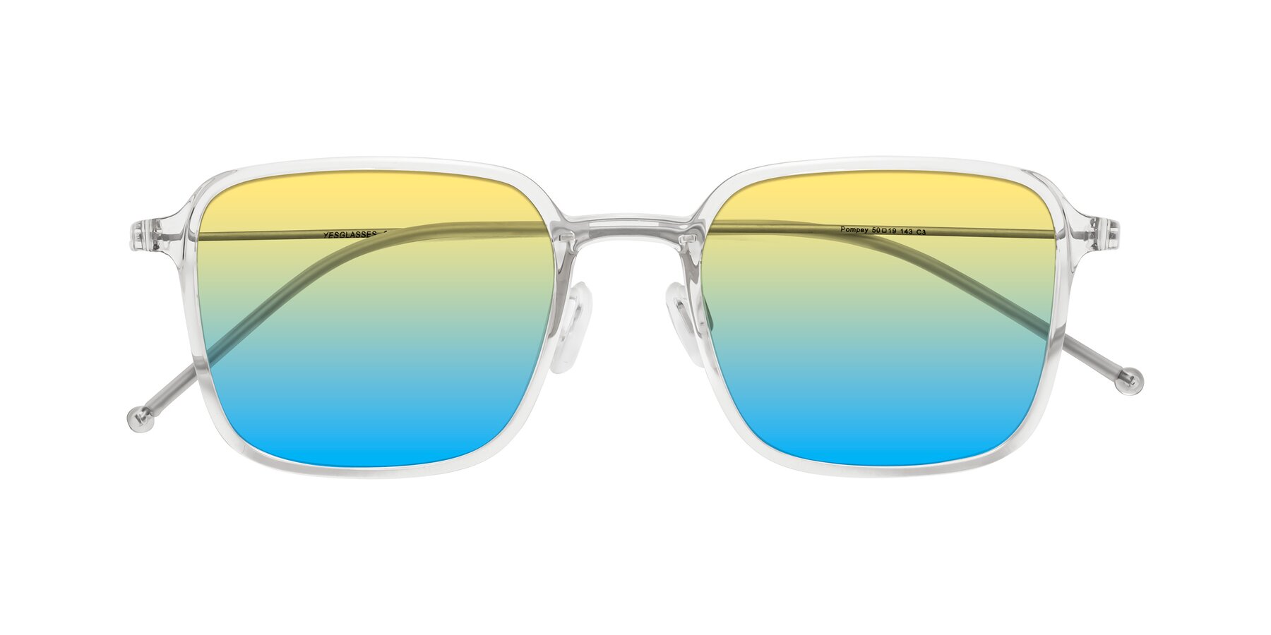 Folded Front of Pompey in Clear with Yellow / Blue Gradient Lenses