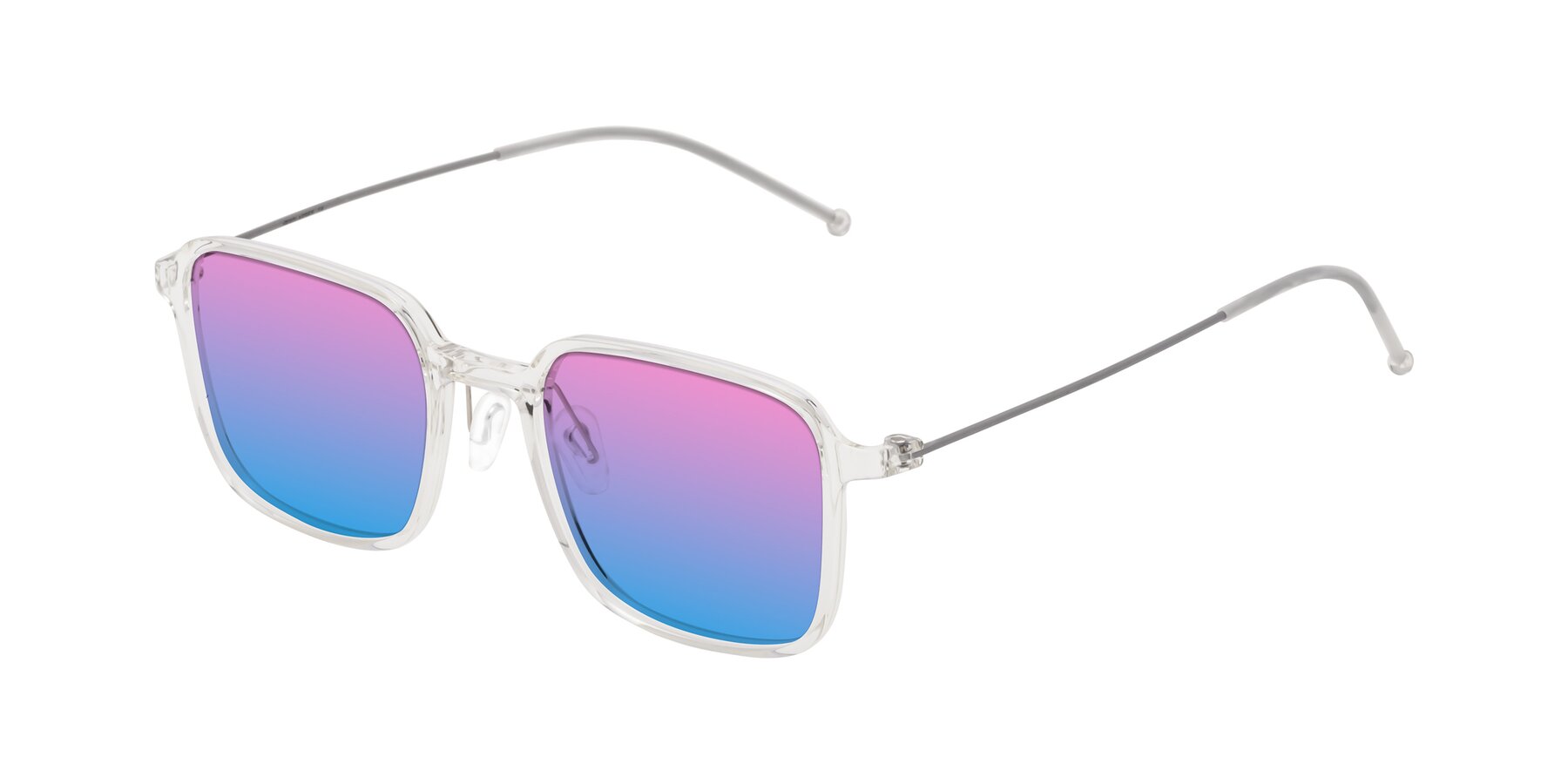 Angle of Pompey in Clear with Pink / Blue Gradient Lenses