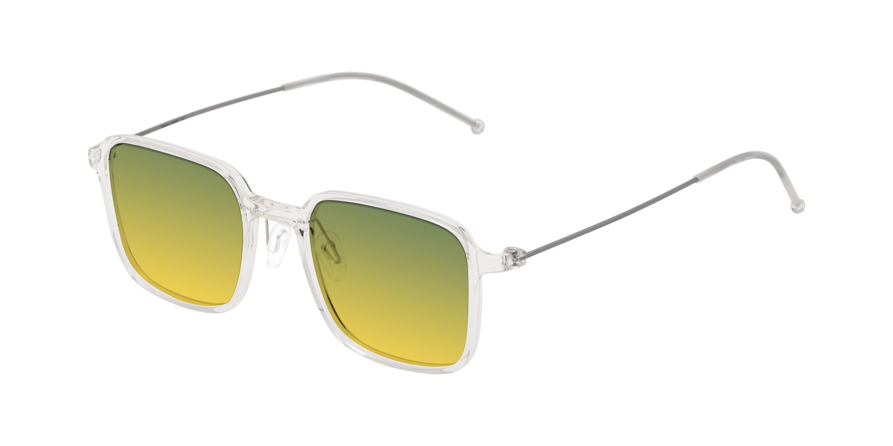 Angle of Pompey in Clear with Green / Yellow Gradient Lenses