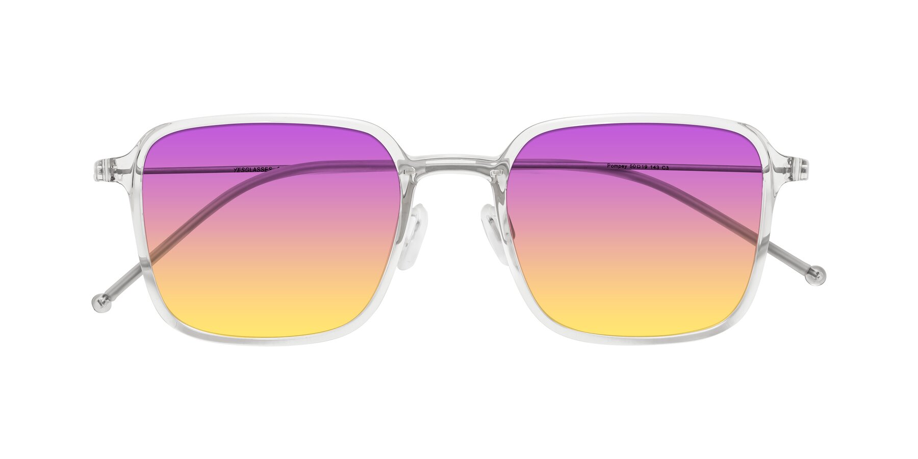 Folded Front of Pompey in Clear with Purple / Yellow Gradient Lenses
