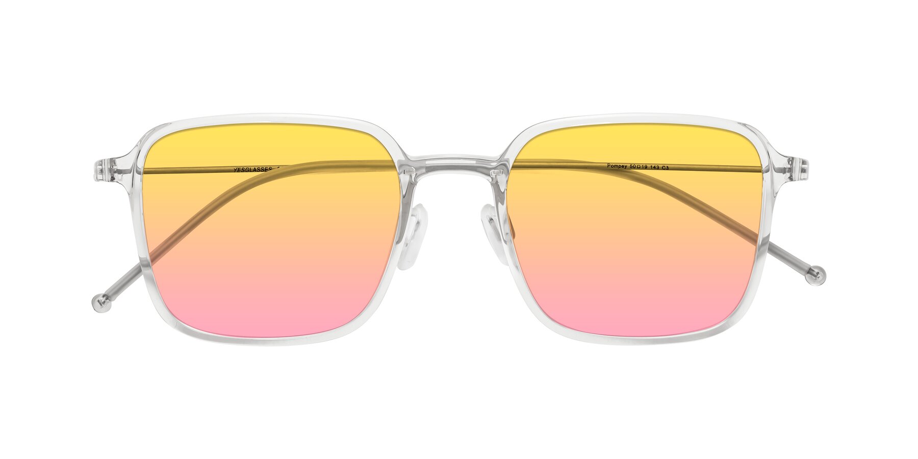 Folded Front of Pompey in Clear with Yellow / Pink Gradient Lenses