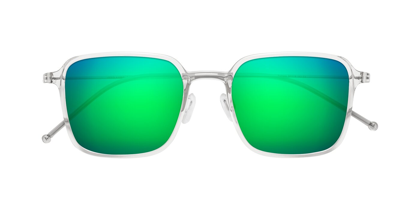 Pompey - Clear Flash Mirrored Sunglasses