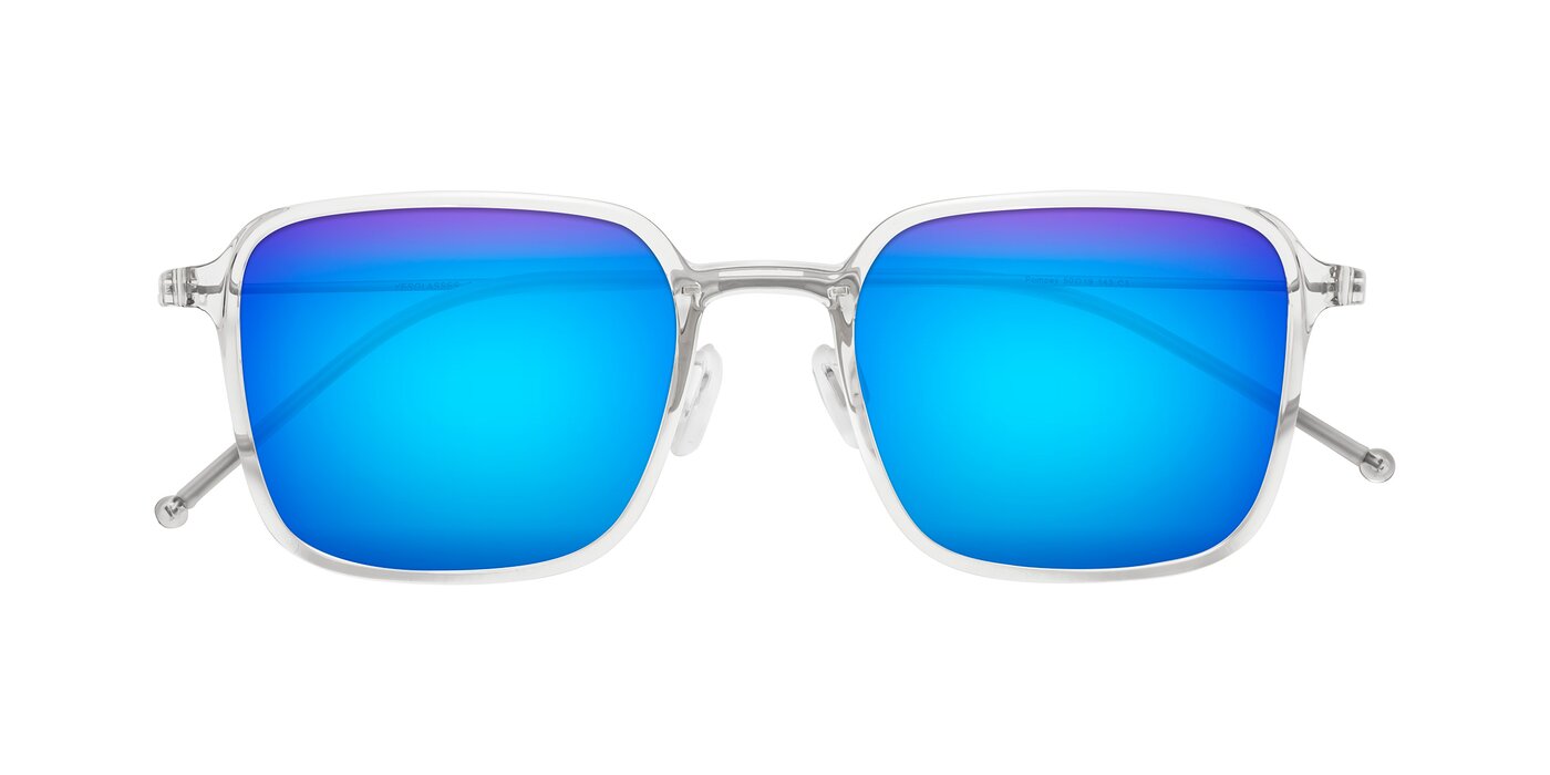 Pompey - Clear Flash Mirrored Sunglasses