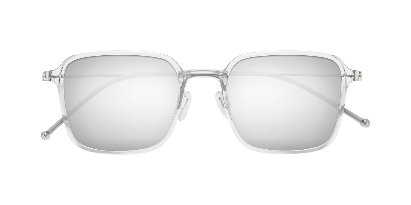 Pompey - Clear Flash Mirrored Sunglasses