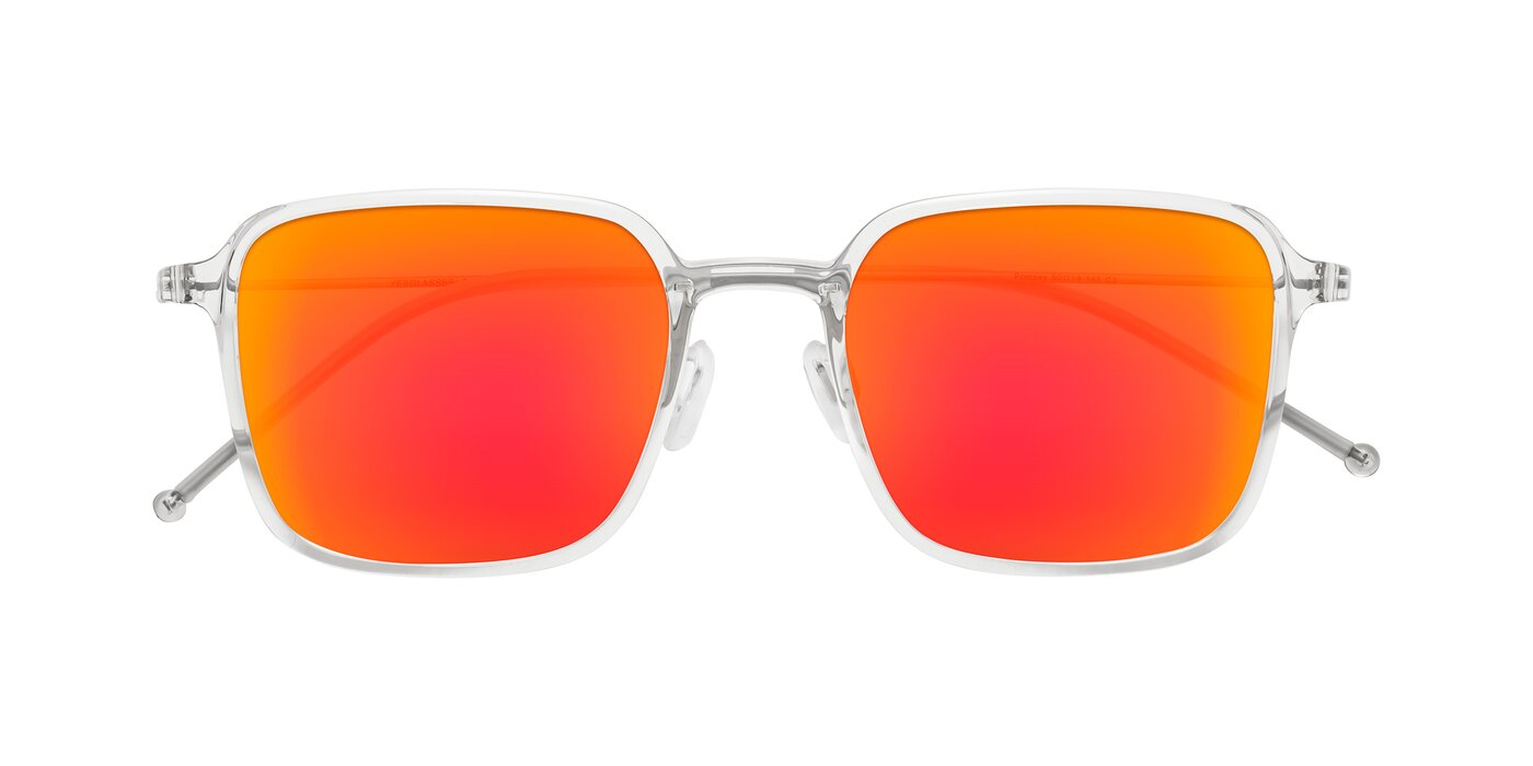 Pompey - Clear Flash Mirrored Sunglasses