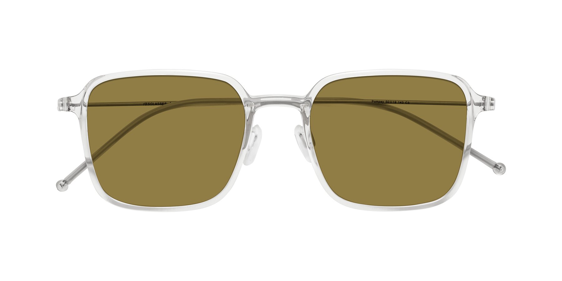 Folded Front of Pompey in Clear with Brown Polarized Lenses